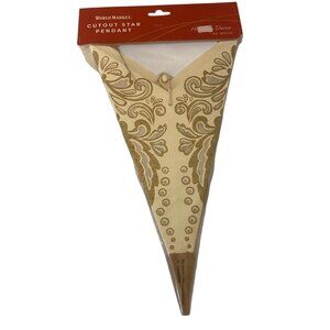 World Market Cutout Hanging Star Pendant Holiday Christmas Decor 24" Gold